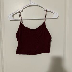 burgundy cropped tank